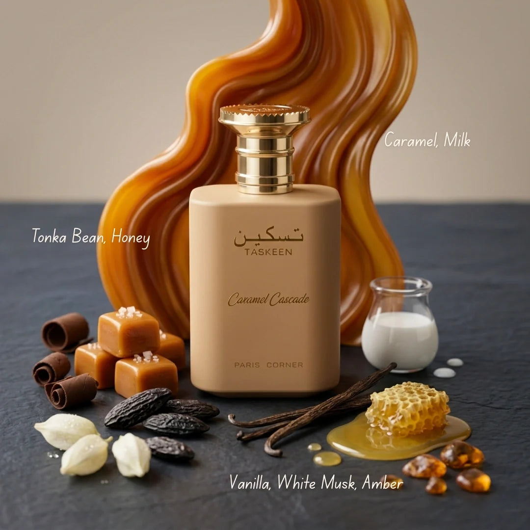 Taskeen Caramel Cascade Eau de Parfum Spray 100ml (3.4 oz) by Paris Corner