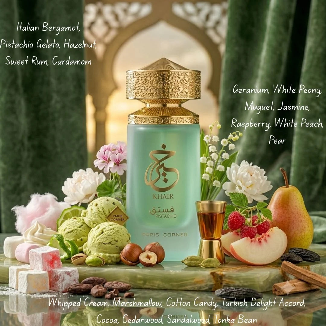 Khair Pistachio Eau de Parfum Spray 100ml (3.4 oz) by Paris Corner