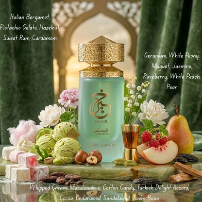 Khair Pistachio Eau de Parfum Spray 100ml (3.4 oz) by Paris Corner