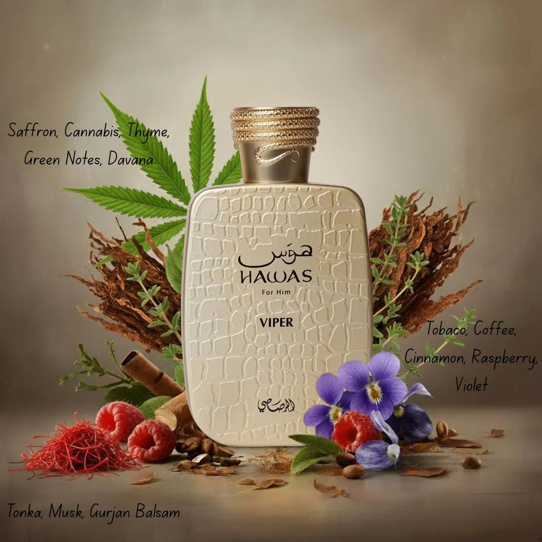 Hawas Viper Eau de Parfum Spray 100ml (3.4 oz) by Rasasi