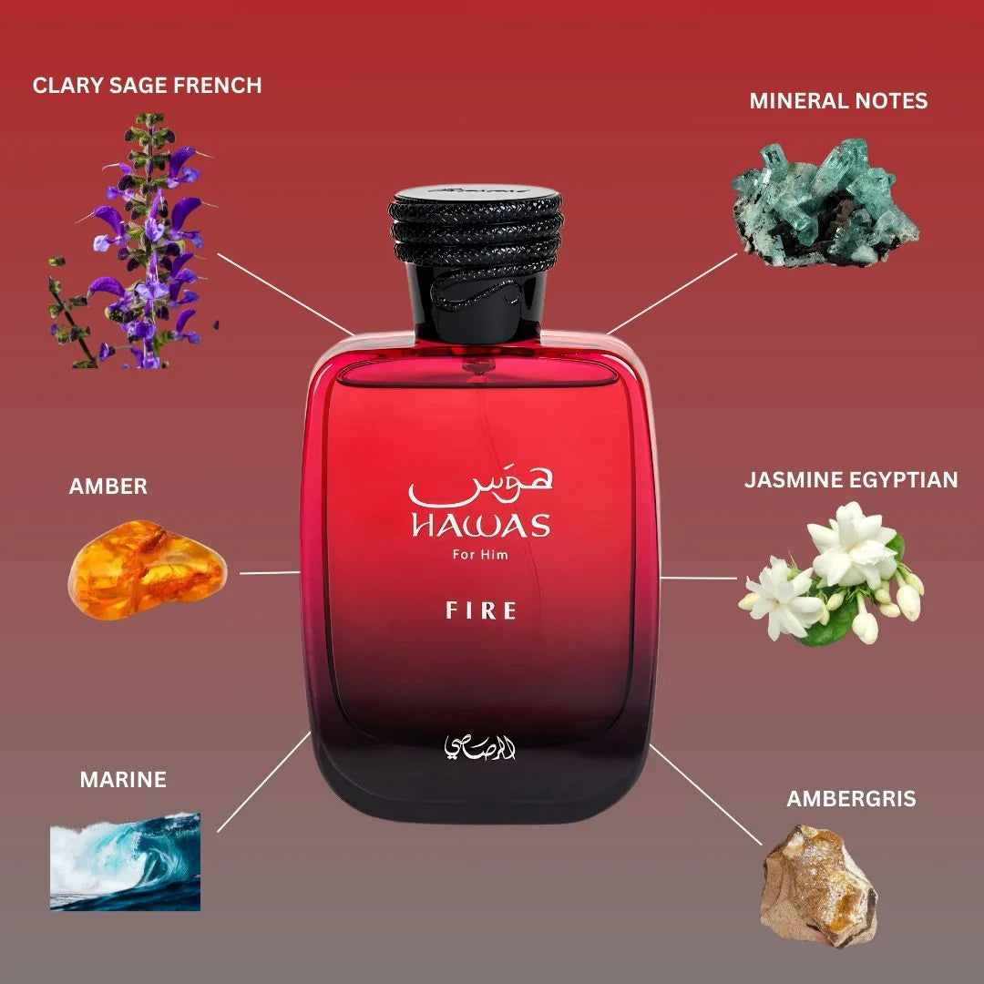 Hawas Fire For Him Eau De Parfum Spray 100ML (3.4 OZ) By Rasasi