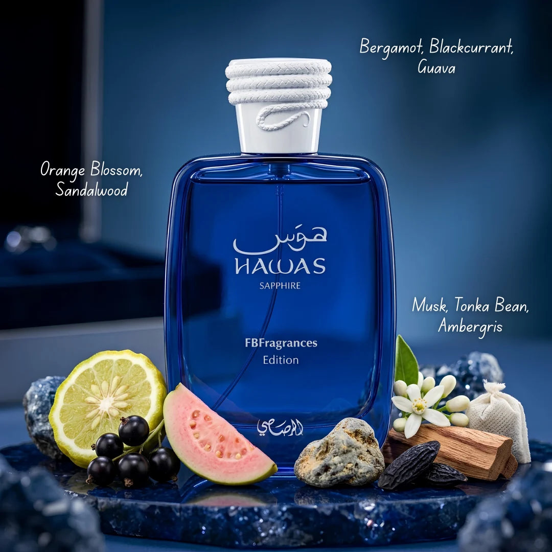 Hawas Sapphire X FBFragrances Edition Eau de Parfum Spray 100ml (3.4 oz) by Rasasi